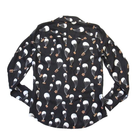 NWT Equipment Adalyn in True Black Parachute Crate Paris Revolution Silk Shirt S - Picture 7 of 7